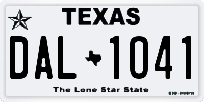 TX license plate DAL1041