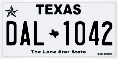TX license plate DAL1042