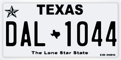 TX license plate DAL1044