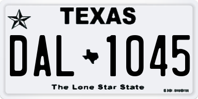 TX license plate DAL1045