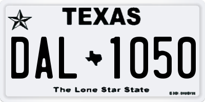 TX license plate DAL1050
