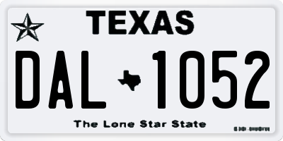 TX license plate DAL1052