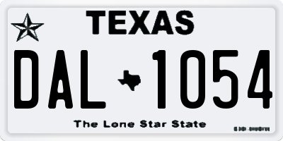 TX license plate DAL1054