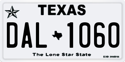 TX license plate DAL1060