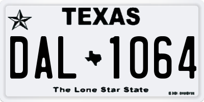 TX license plate DAL1064