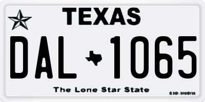 TX license plate DAL1065