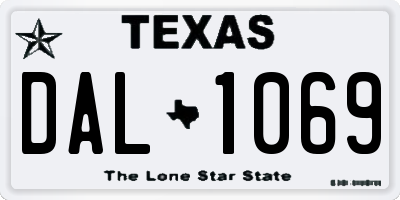 TX license plate DAL1069