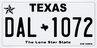 TX license plate DAL1072