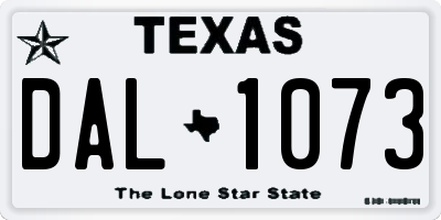 TX license plate DAL1073