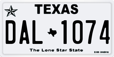 TX license plate DAL1074