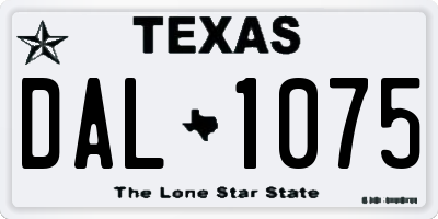 TX license plate DAL1075