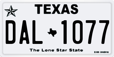 TX license plate DAL1077