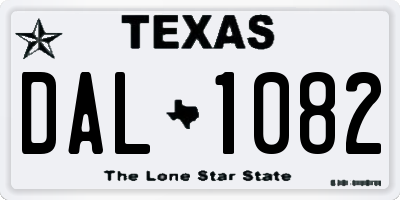 TX license plate DAL1082