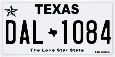 TX license plate DAL1084