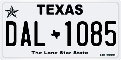 TX license plate DAL1085