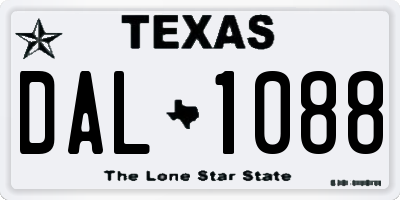 TX license plate DAL1088