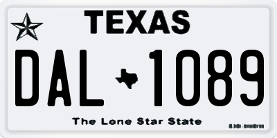 TX license plate DAL1089