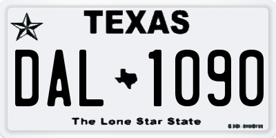 TX license plate DAL1090