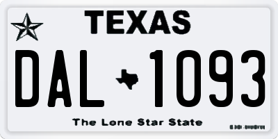 TX license plate DAL1093