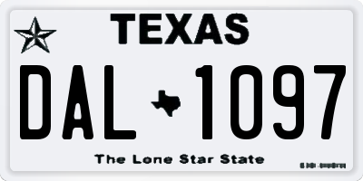 TX license plate DAL1097
