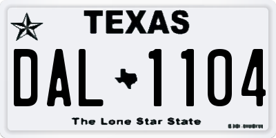 TX license plate DAL1104