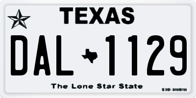 TX license plate DAL1129