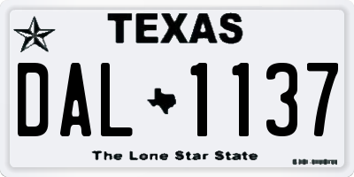 TX license plate DAL1137