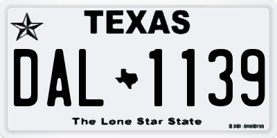 TX license plate DAL1139