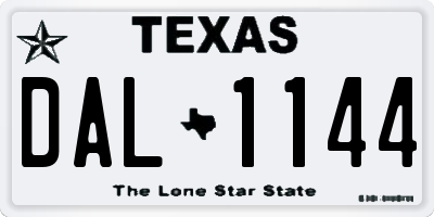 TX license plate DAL1144