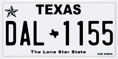 TX license plate DAL1155