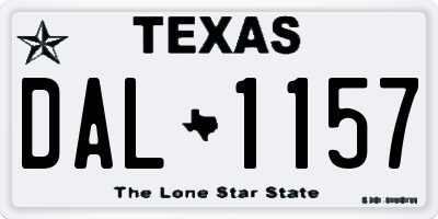 TX license plate DAL1157