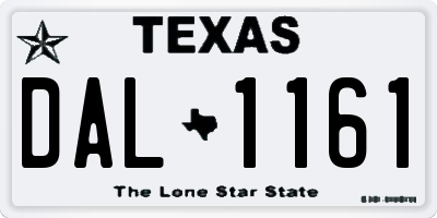TX license plate DAL1161