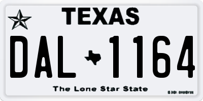 TX license plate DAL1164