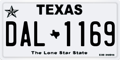 TX license plate DAL1169