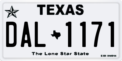 TX license plate DAL1171