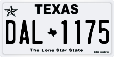 TX license plate DAL1175