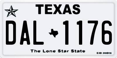 TX license plate DAL1176
