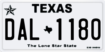 TX license plate DAL1180