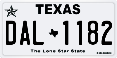 TX license plate DAL1182