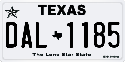 TX license plate DAL1185