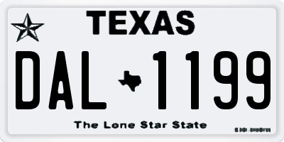 TX license plate DAL1199