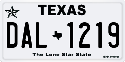 TX license plate DAL1219