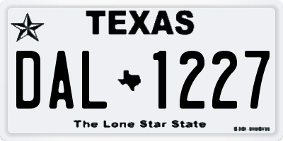 TX license plate DAL1227