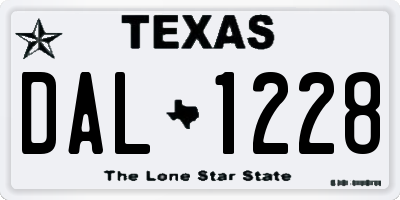 TX license plate DAL1228