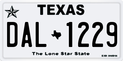 TX license plate DAL1229