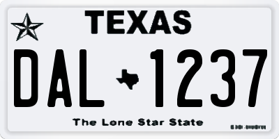 TX license plate DAL1237