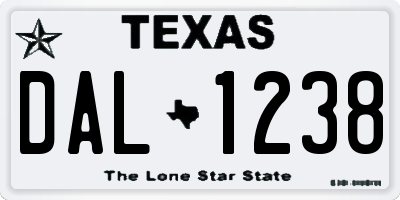 TX license plate DAL1238