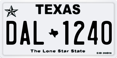 TX license plate DAL1240