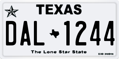 TX license plate DAL1244