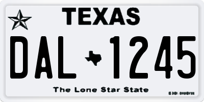 TX license plate DAL1245